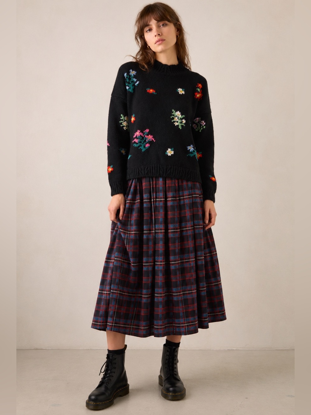 Philosophy Di Lorenzo Serafini Multicolored Embroidered Wool Black Sweater